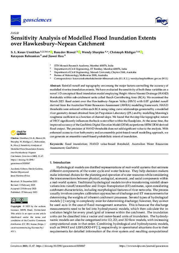 (PDF) Sensitivity Analysis of Modelled Flood Inundation Extents over ...