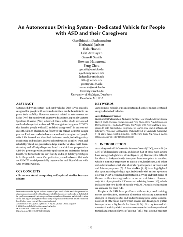 (PDF) An Autonomous Driving System - Dedicated Vehicle for People with ...