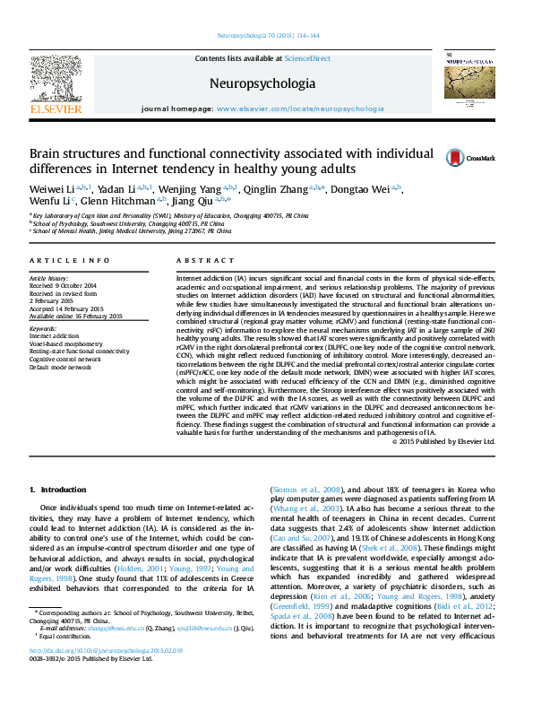 (PDF) Brain structures and functional connectivity associated with ...