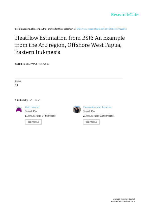 (PDF) Heat Flow Estimation from BSR: An Example from the Aru Region ...