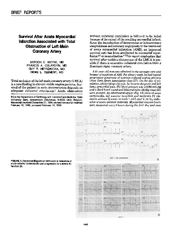 (PDF) Survival after acute myocardial infarction associated with total ...