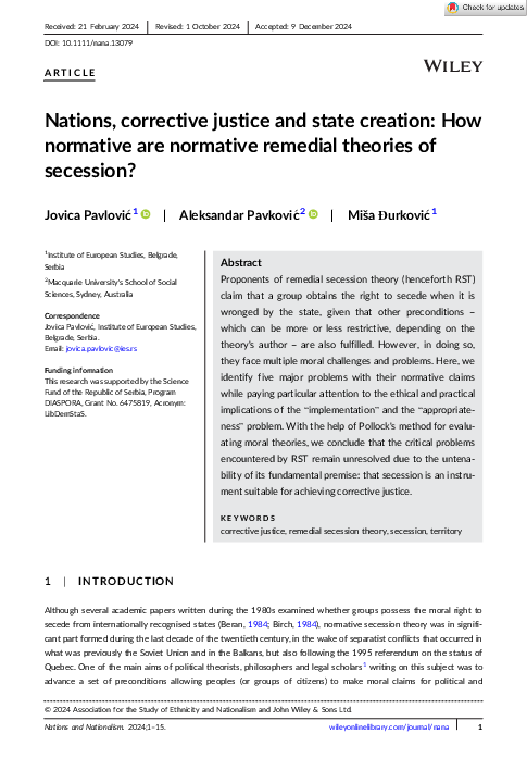 (PDF) Nations, corrective justice and state creation: How normative are ...