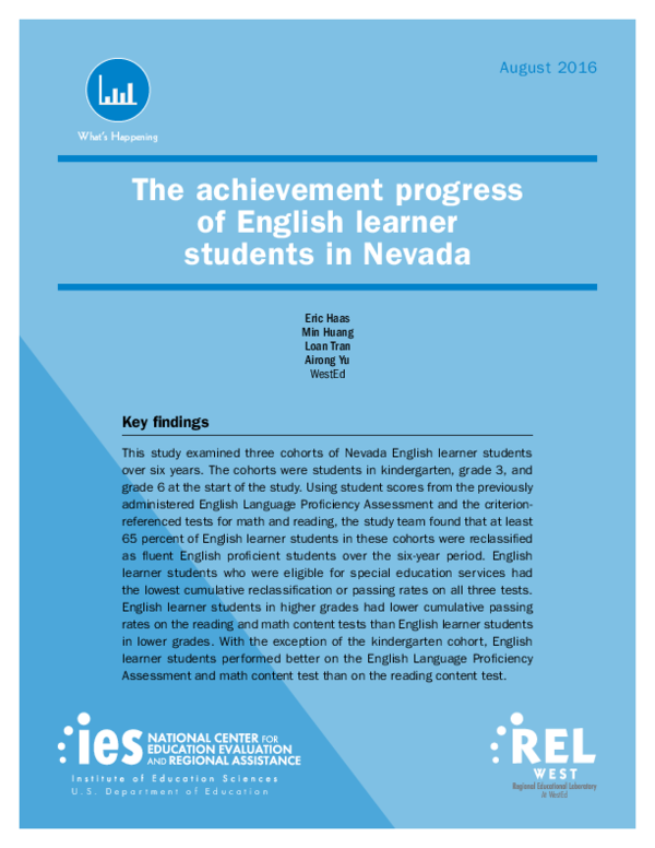(PDF) The Achievement Progress of English Learner Students in Nevada ...