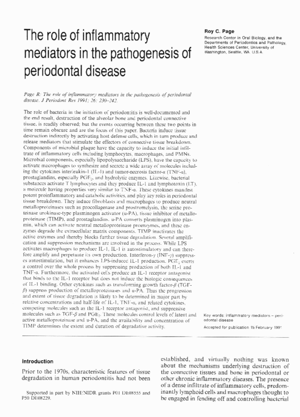 (PDF) The role of inflammatory mediators in the pathogenesis of ...