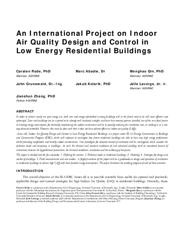 View of (PDF) An International Project on Indoor Air Quality Design and Control ...