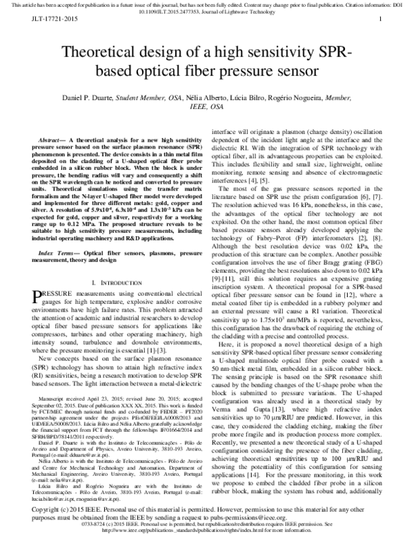 (PDF) Theoretical Design of a High Sensitivity SPR-Based Optical Fiber ...