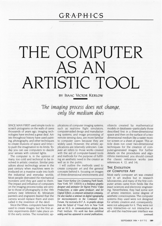 (PDF) The Computer as an Artistic Tool - The imaging process does not ...