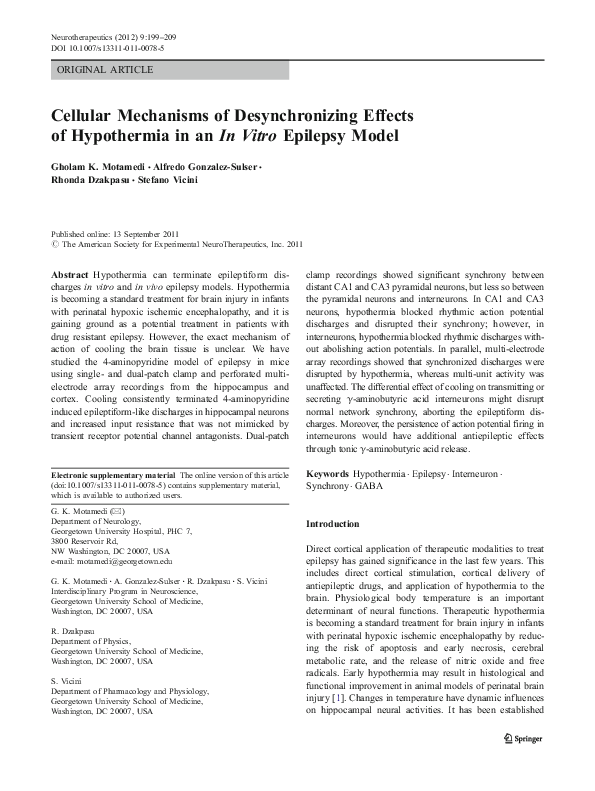 (PDF) Cellular mechanisms of desynchronizing effects of hypothermia in ...