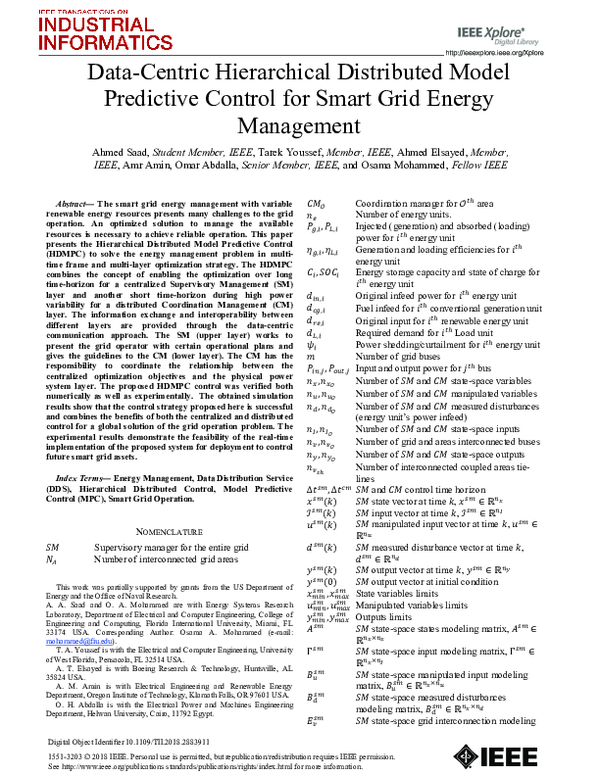 (PDF) Data-Centric Hierarchical Distributed Model Predictive Control ...