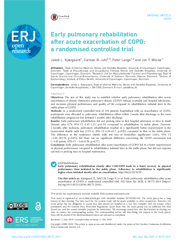 (PDF) Early pulmonary rehabilitation after acute exacerbation of COPD ...