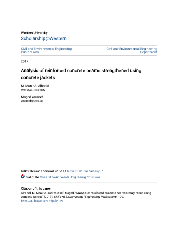 (PDF) Analysis of reinforced concrete beams strengthened using concrete ...