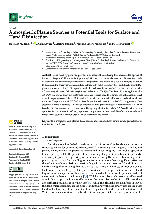 (PDF) Atmospheric Plasma Sources as Potential Tools for Surface and ...