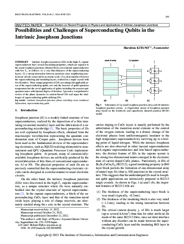 (PDF) Possibilities and Challenges of Superconducting Qubits in the ...