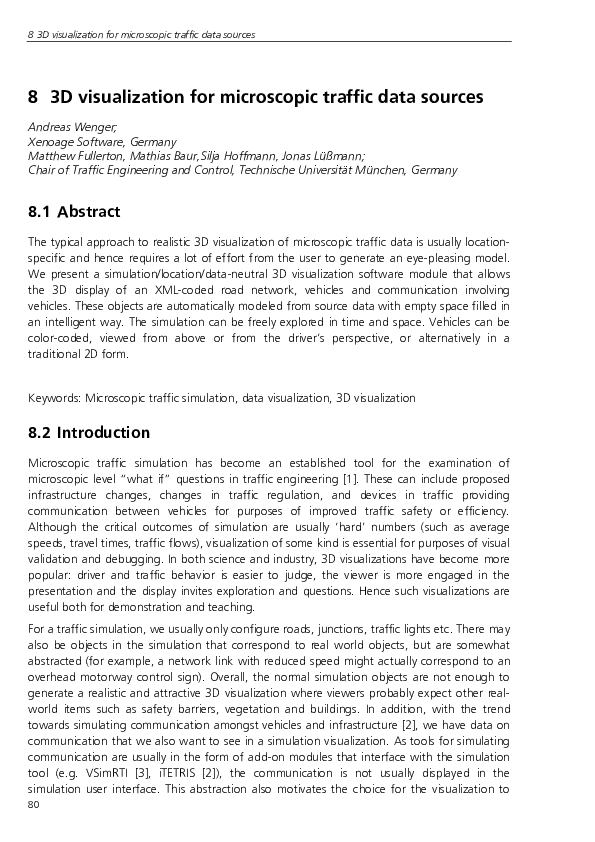 (PDF) 3D Visualization for Microscopic Traffic Data Sources