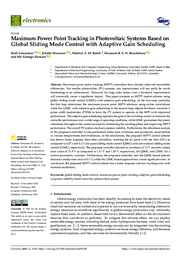 (PDF) Maximum Power Point Tracking in Photovoltaic Systems Based on ...