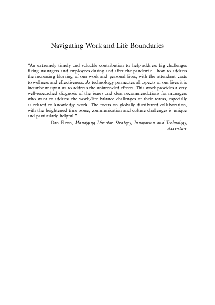 (PDF) Navigating Work and Life Boundaries