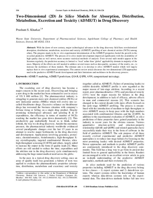 (PDF) Two-Dimensional (2D) In Silico Models for Absorption ...