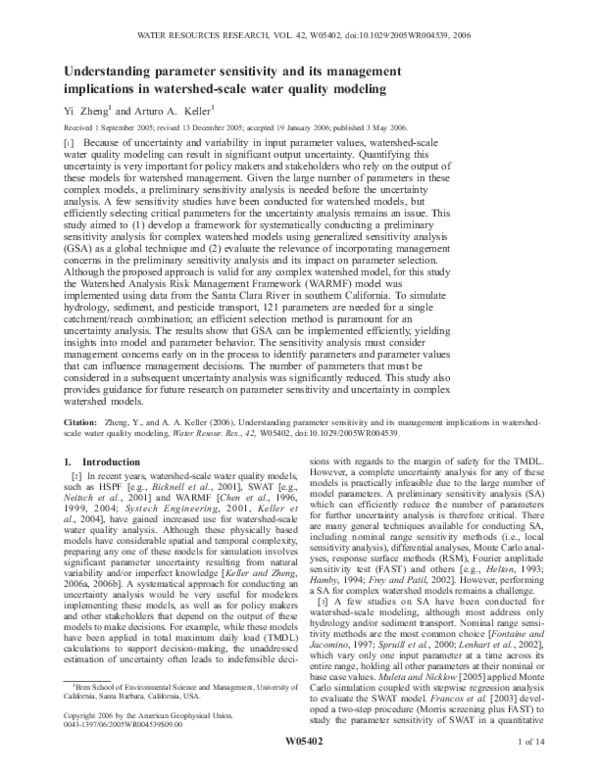 (PDF) Understanding parameter sensitivity and its management ...
