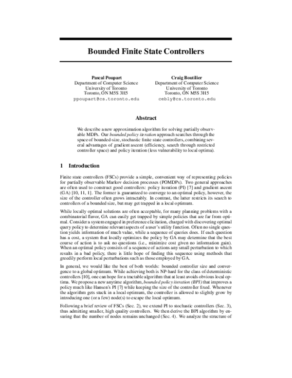 (PDF) Bounded Finite State Controllers