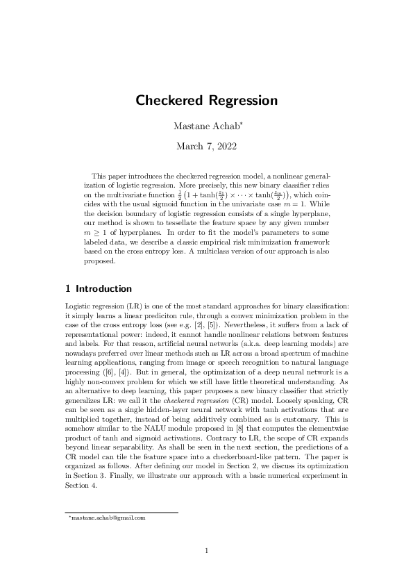 (PDF) Checkered Regression