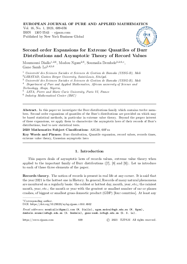 (PDF) Second Order Expansions for Extreme Quantiles of Burr ...