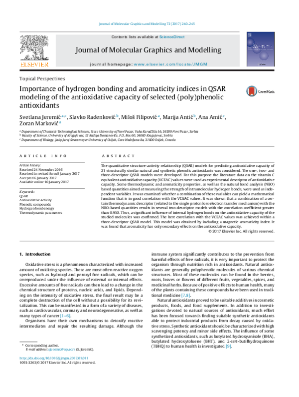 (PDF) Importance of hydrogen bonding and aromaticity indices in QSAR ...