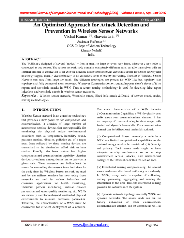 (PDF) An Optimized Approach for Attack Detection and Prevention in ...