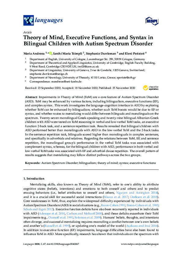 (PDF) Theory of Mind, Executive Functions, and Syntax in Bilingual ...