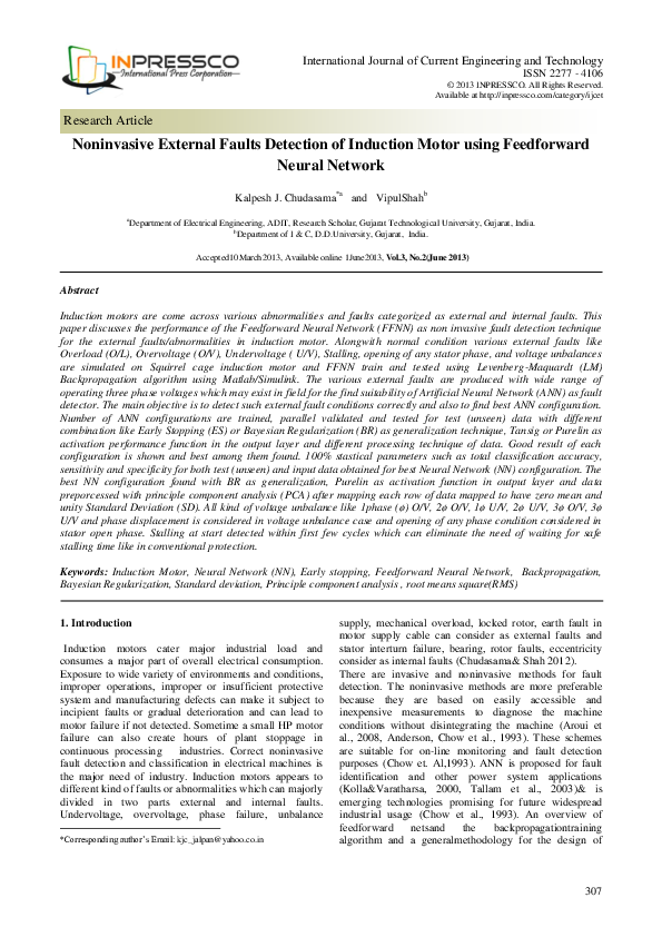 (PDF) Noninvasive External Faults Detection of Induction Motor using ...