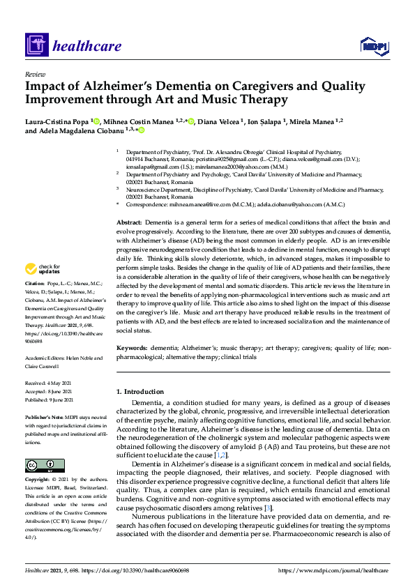 (PDF) Impact of Alzheimer’s Dementia on Caregivers and Quality ...