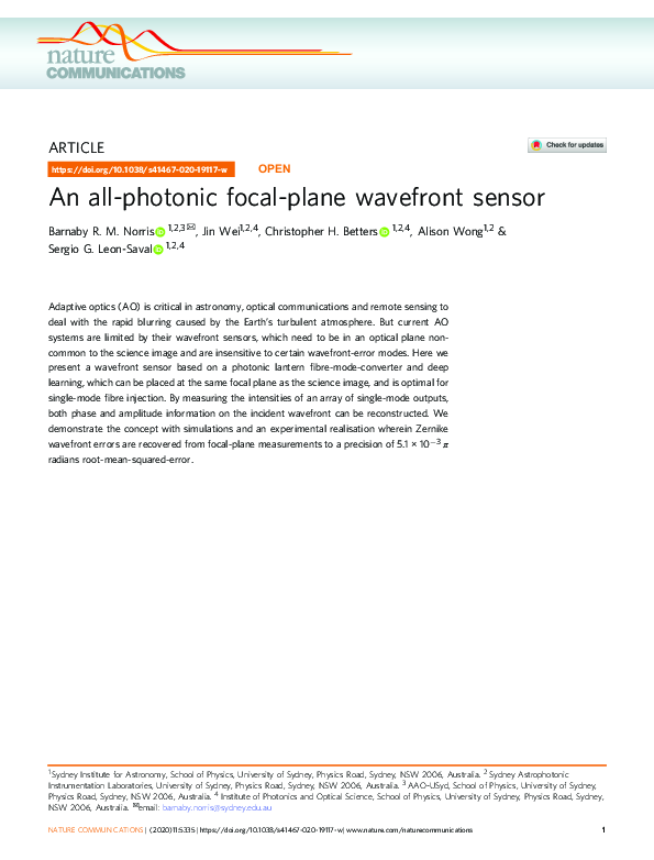 (PDF) An all-photonic focal-plane wavefront sensor