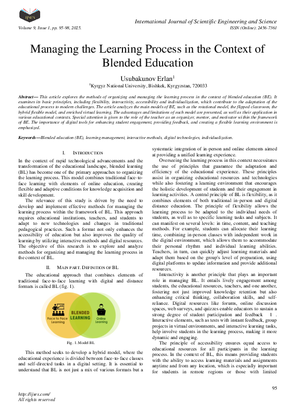 (PDF) Managing the Learning Process in the Context of Blended Education