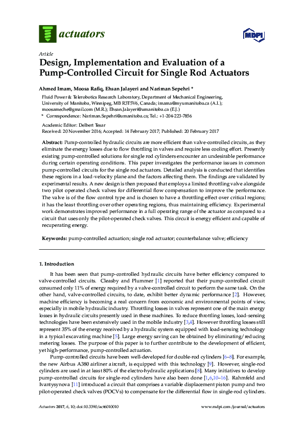 (PDF) Design, Implementation and Evaluation of a Pump-Controlled ...