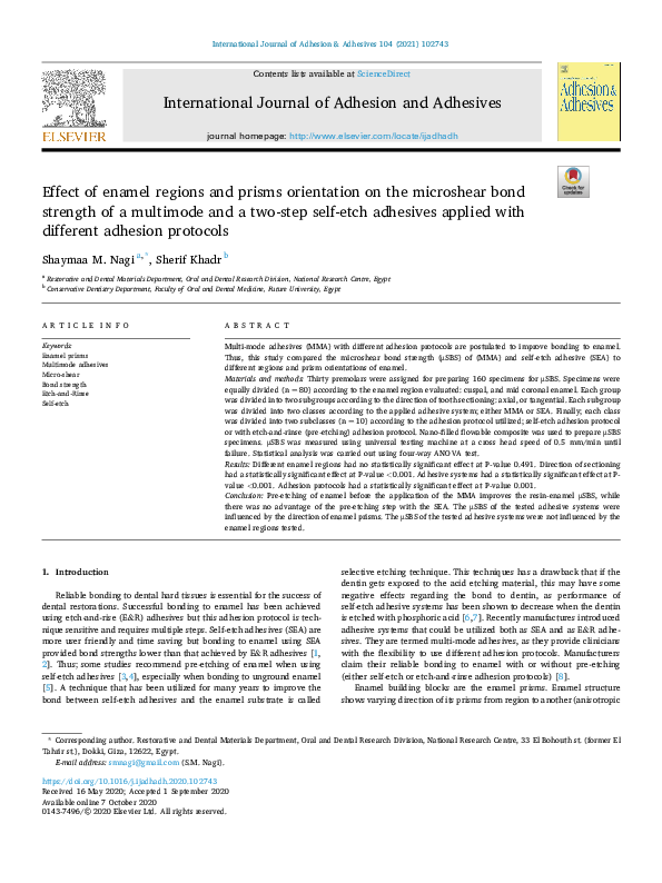 (PDF) Effect of enamel regions and prisms orientation on the microshear ...