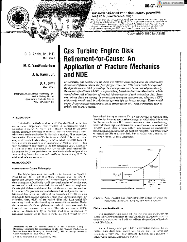 (PDF) Gas Turbine Engine Disk Retirement-for-Cause: An Application of ...