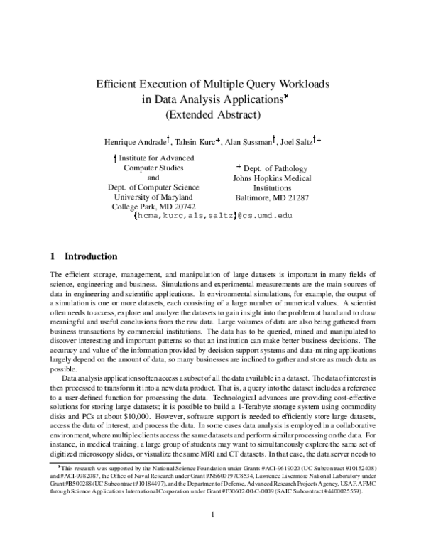 (PDF) Efficient execution of multiple query workloads in data analysis ...