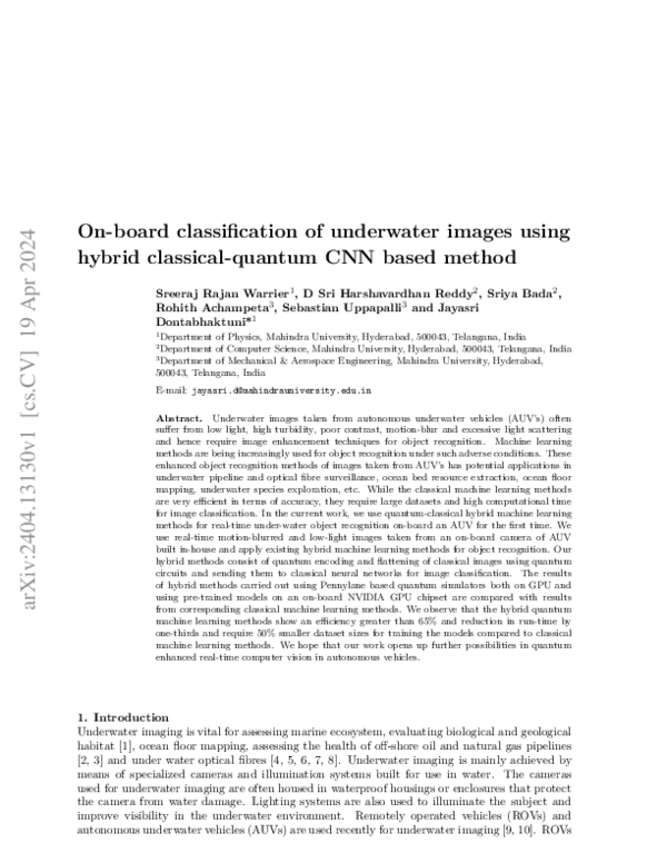 (PDF) On-board classification of underwater images using hybrid ...
