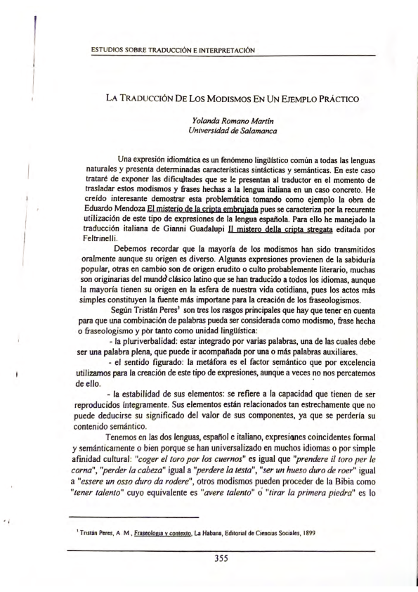 (PDF) LA TRADUCCIÓN DE LOS MODISMOS EN UN EJEMPLO PRÁCTICO (MALAGA)