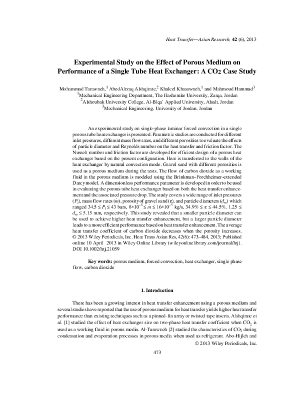 (PDF) Experimental study on the effect of porous medium on performance ...