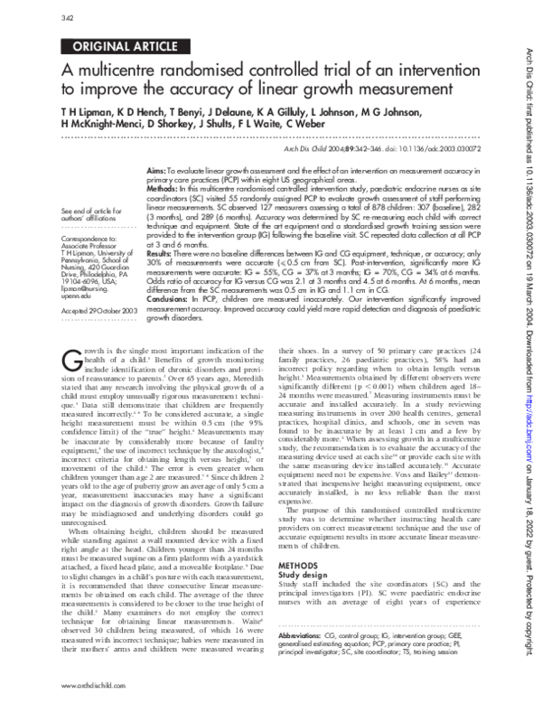 (PDF) A multicentre randomised controlled trial of an intervention to ...