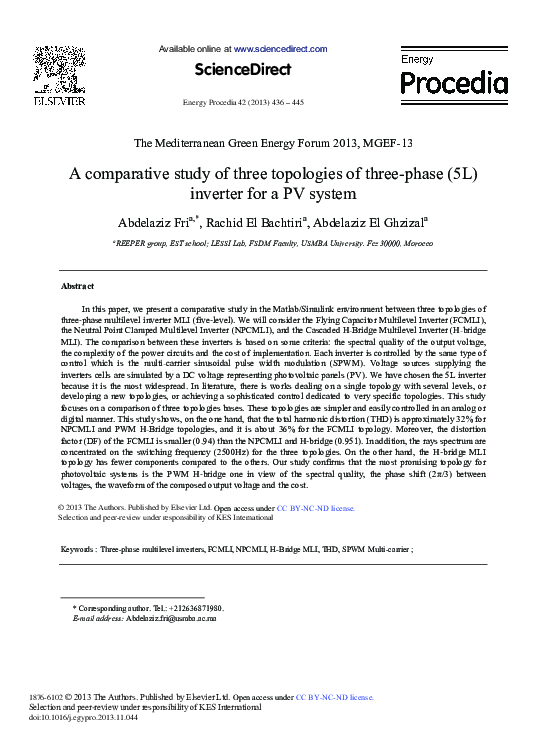 (PDF) A Comparative Study of Three Topologies of Three-phase (5L ...