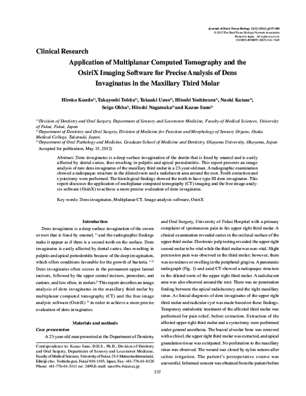 (PDF) Application of Multiplanar Computed Tomography and the OsiriX ...