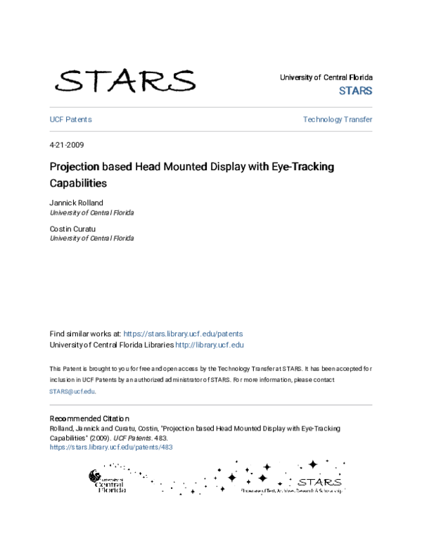 (PDF) Projection-based head-mounted display with eye tracking capabilities