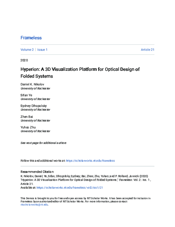 (PDF) Hyperion: A 3D Visualization Platform for Optical Design of ...