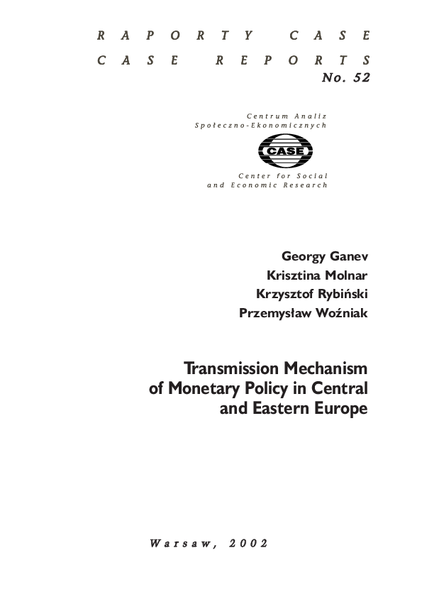 (PDF) Transmission Mechanism of Monetary Policy in Central and Eastern ...