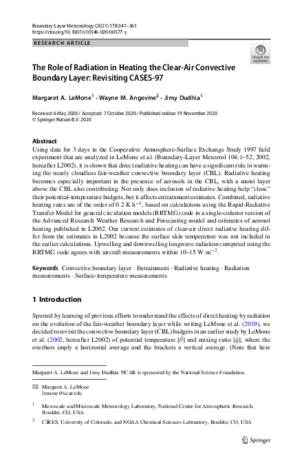 (PDF) The Role of Radiation in Heating the Clear-Air Convective ...