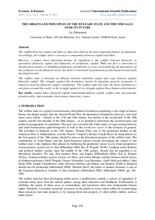 (PDF) The Origins and Principles of the Welfare State and the Struggle ...