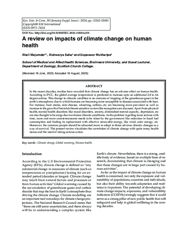 (PDF) A review on impacts of climate change on human health