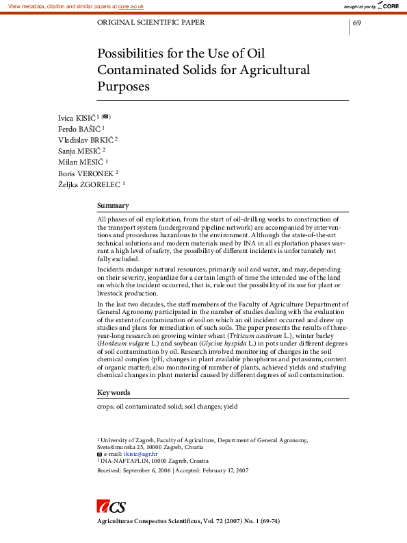 (PDF) Possibilities for the Use of Oil Contaminated Solids for ...