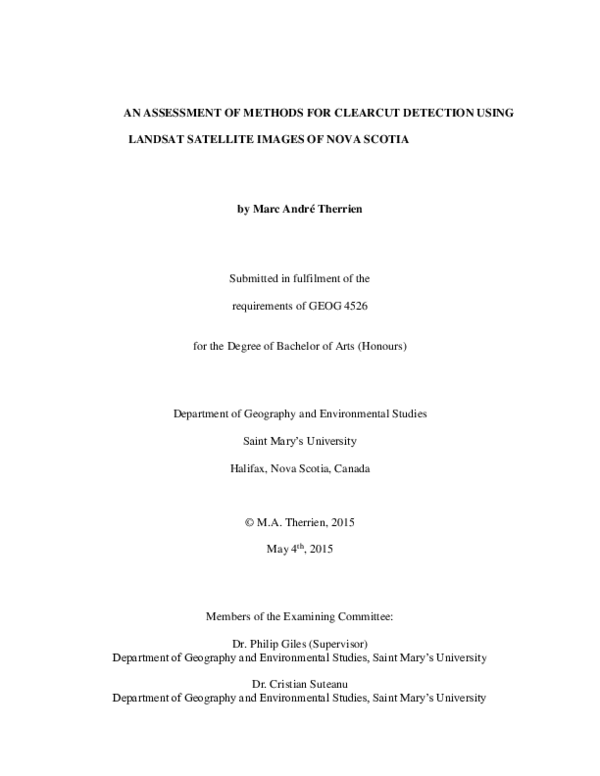 (PDF) An assessment of methods for clearcut detection using Landsat ...